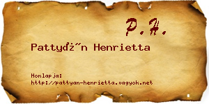 Pattyán Henrietta névjegykártya